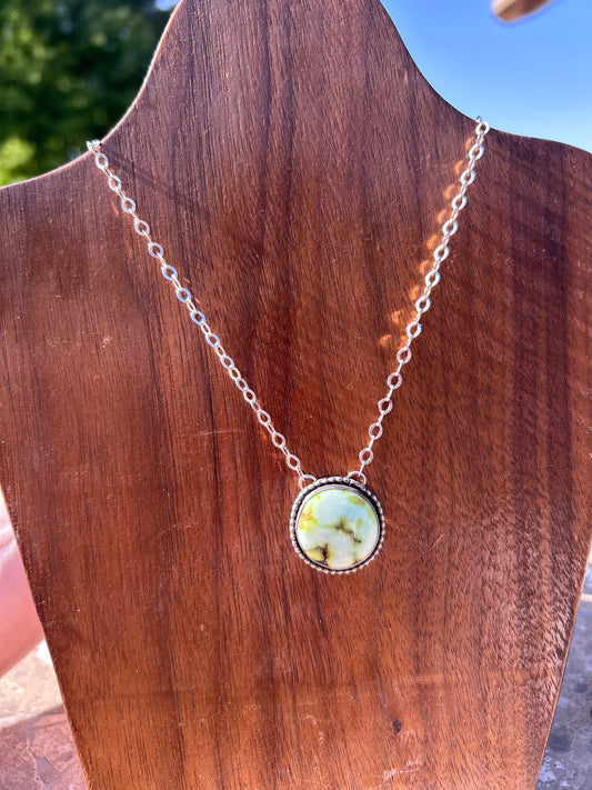 Palomino Variscite Circle Necklace
