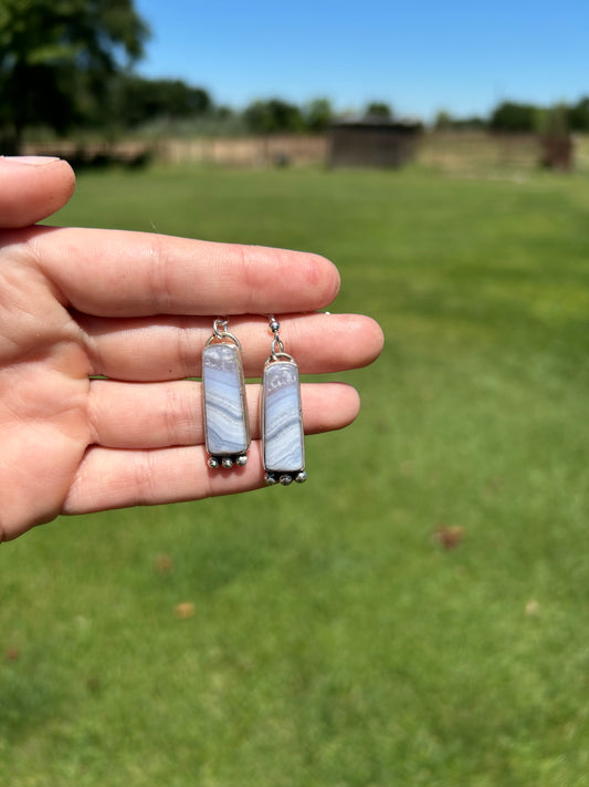 Blue Lace Agate Dangles