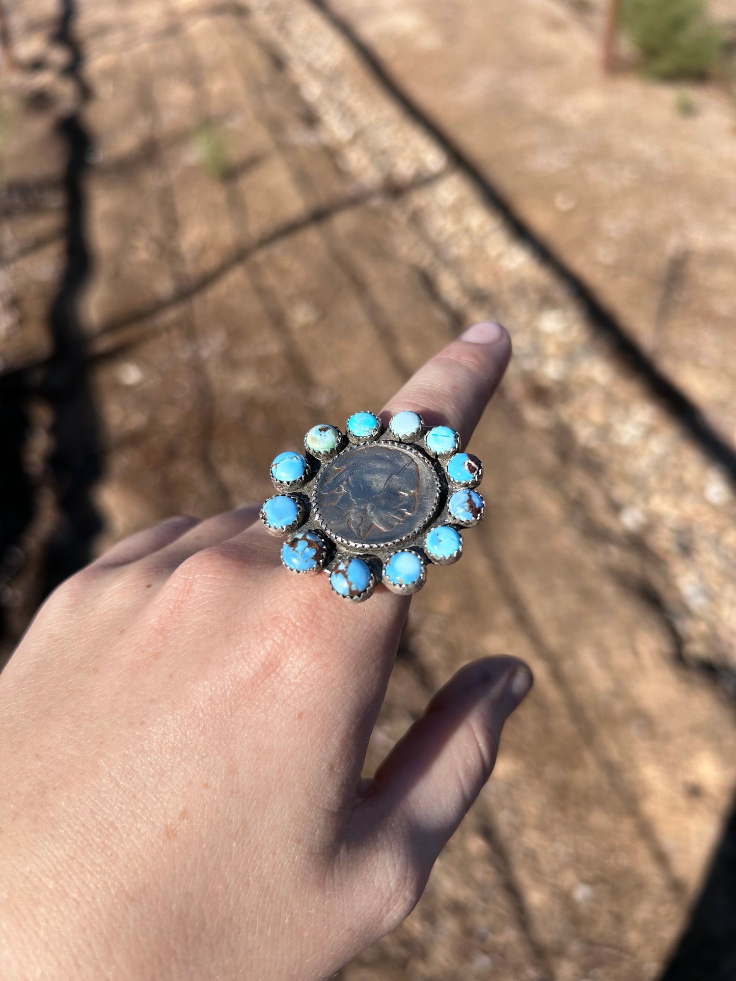 Golden Hill and Buffalo Nickel Ring