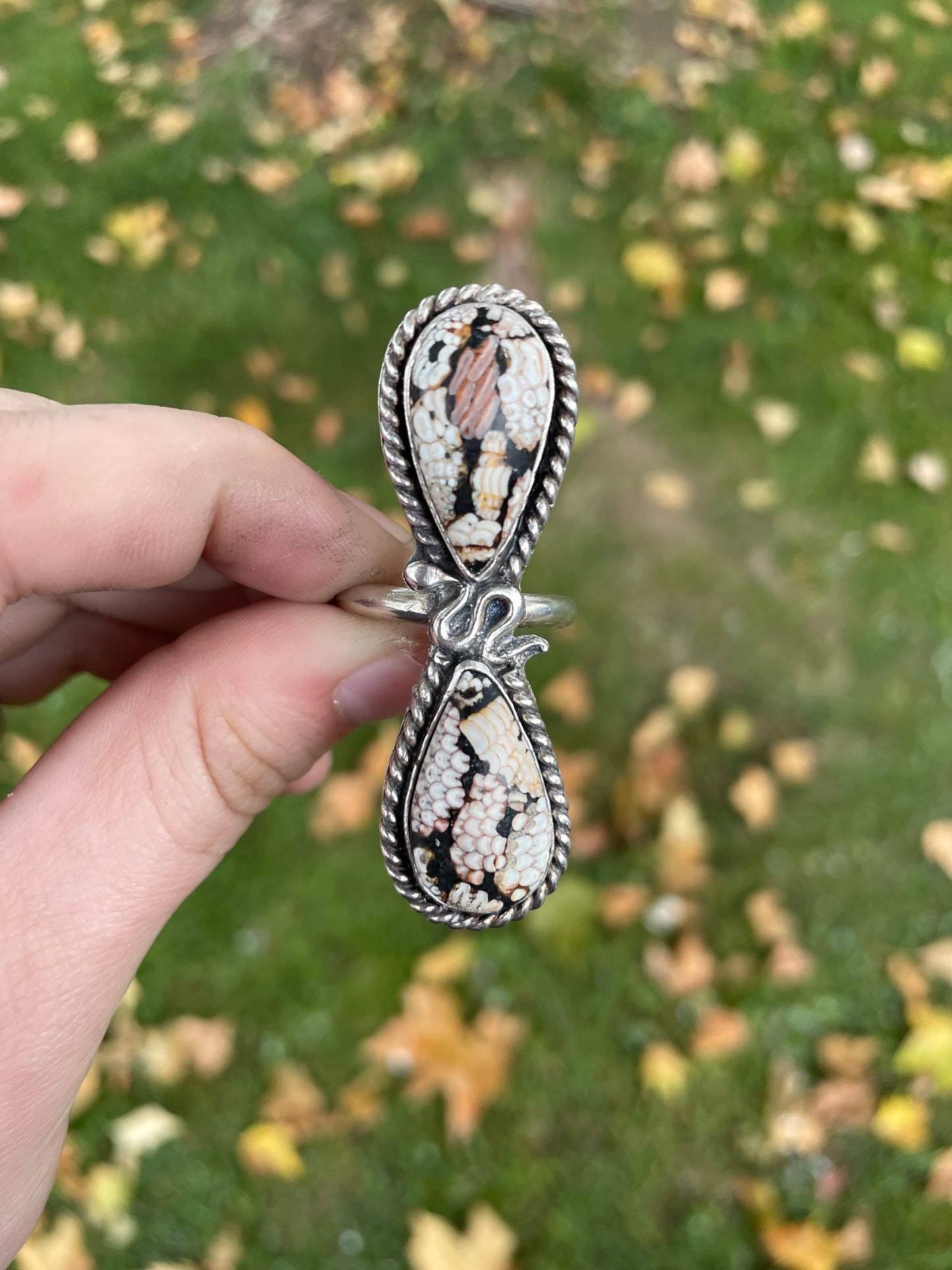 Snakeskin Agate Ring